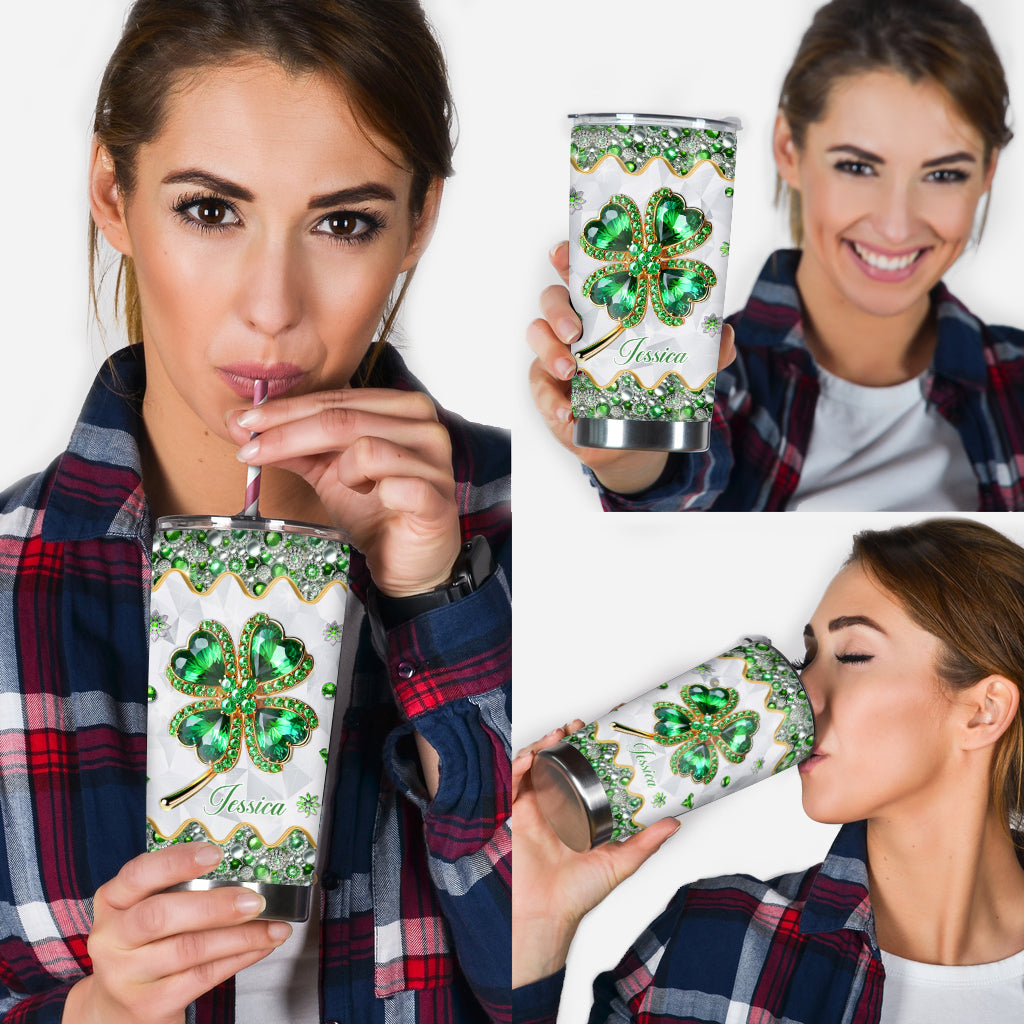 Lucky Four-Leaf Clover - Personalized Saint Patrick's Day Tumbler