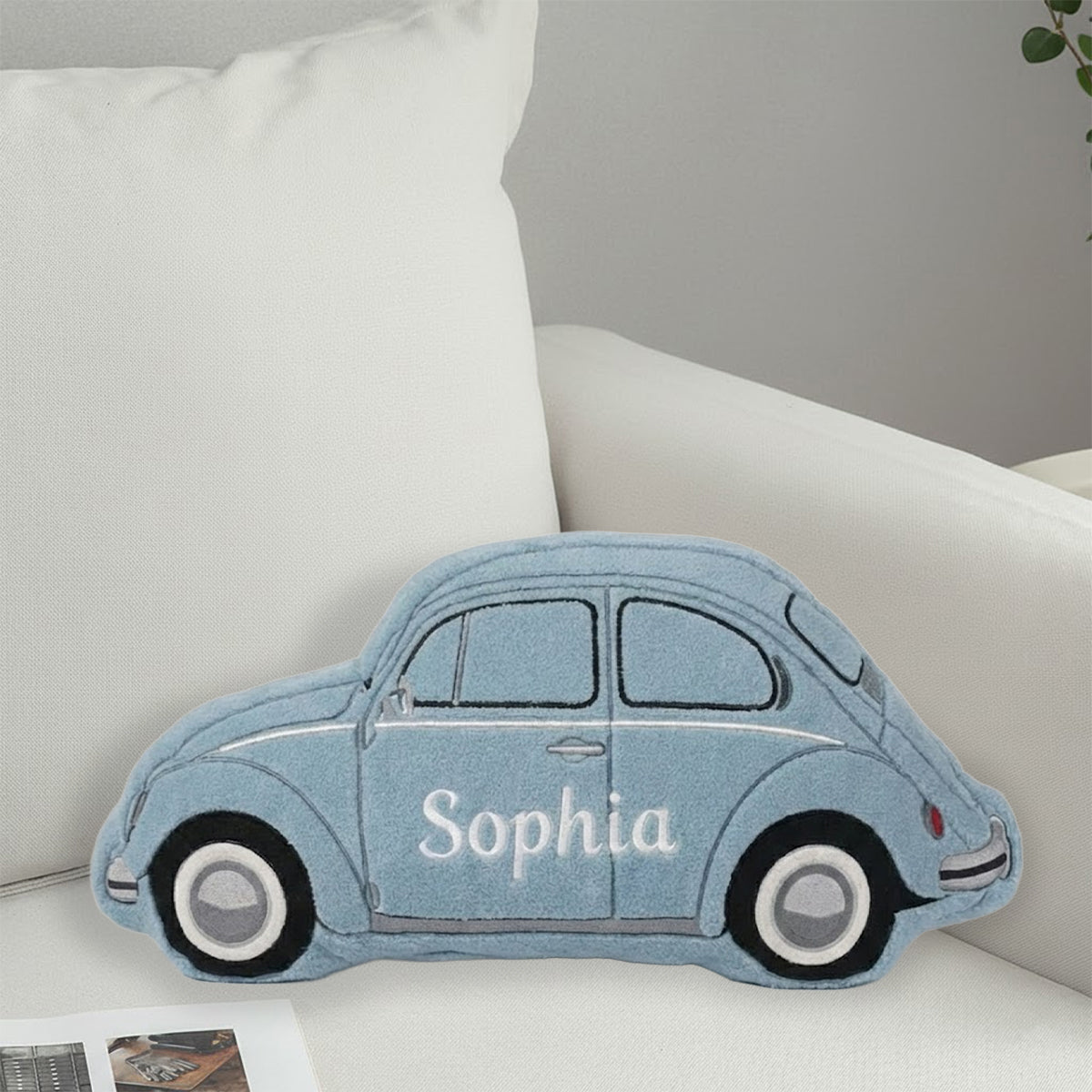 Custom Pillow For Car Lovers - Personalized Car Lover Faux Fur Shaped Pillow