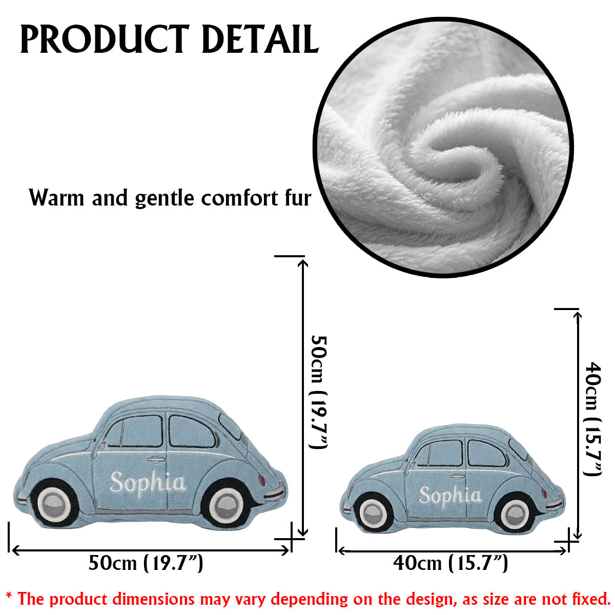 Custom Pillow For Car Lovers - Personalized Car Lover Faux Fur Shaped Pillow