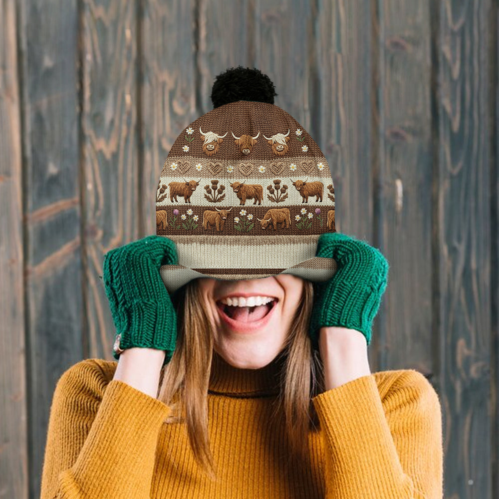 Vie à la ferme - Bonnet personnalisé vache des Highlands