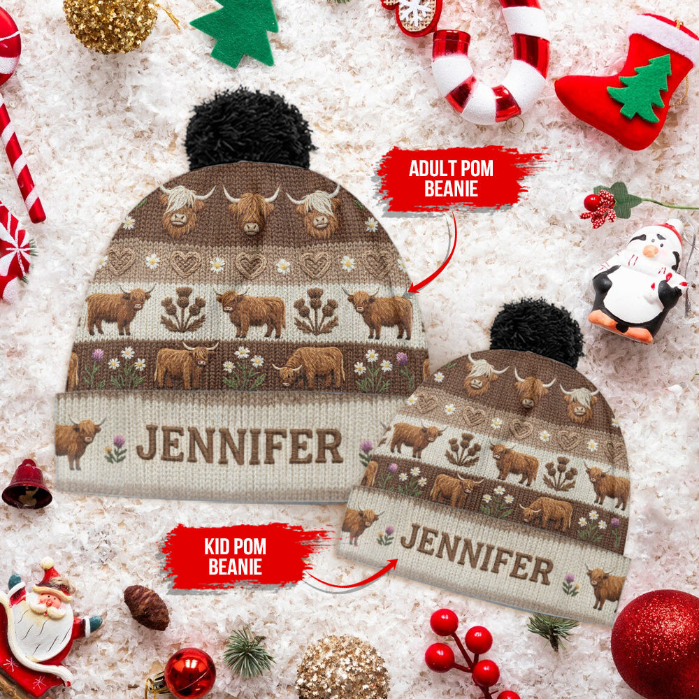 Vie à la ferme - Bonnet personnalisé vache des Highlands