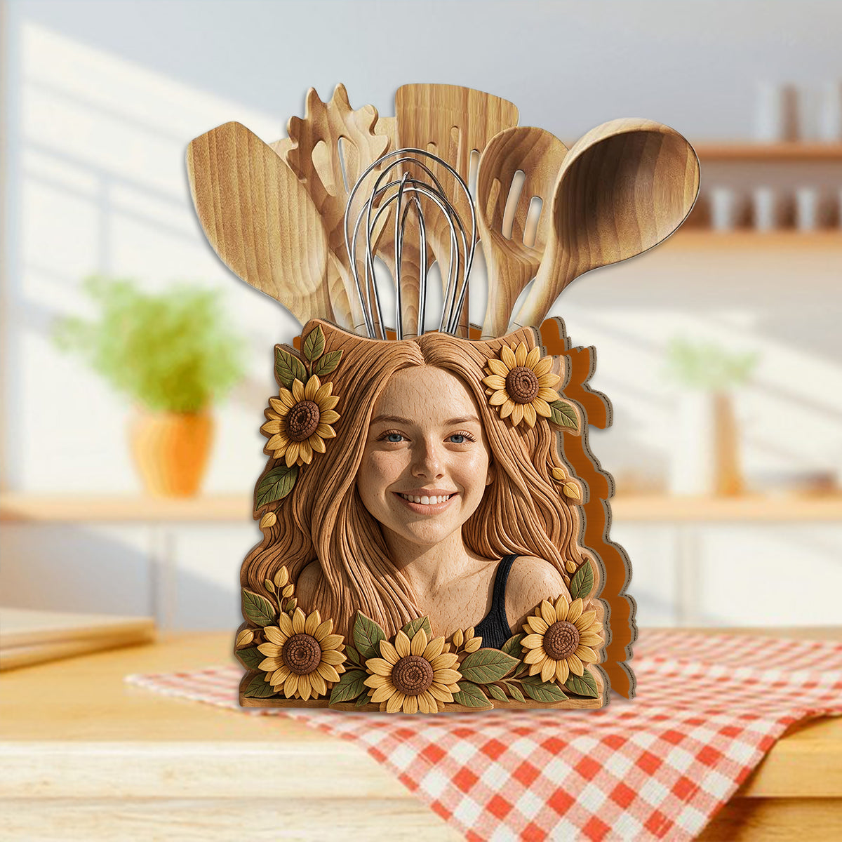 Makeup Brush Holder - Personalized Makeup Wooden Desk Organizer