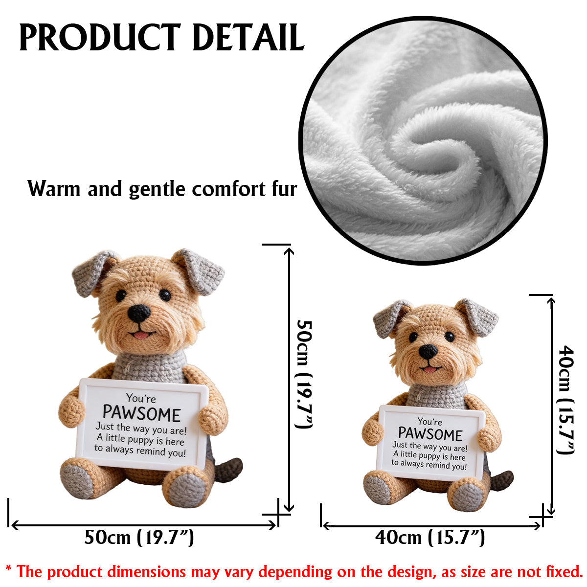 Cadeau de soutien émotionnel - Coussin personnalisé en fausse fourrure en forme de chien