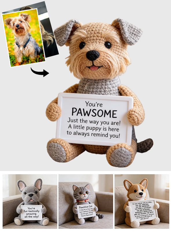 Cadeau de soutien émotionnel - Coussin personnalisé en fausse fourrure en forme de chien