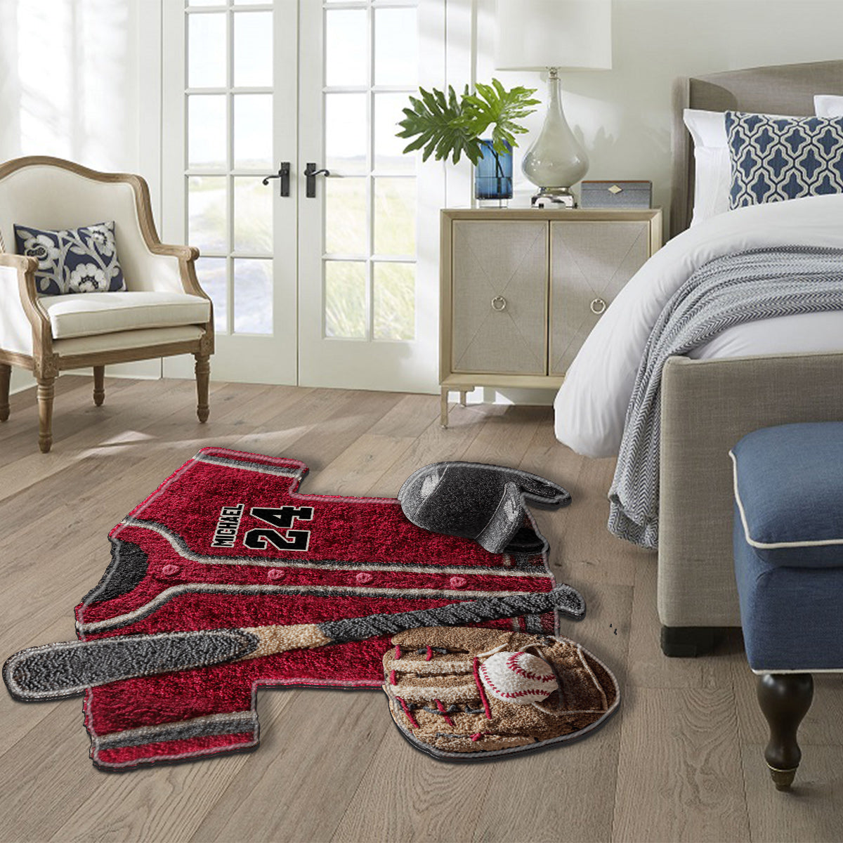 Baseball Life - Personalized Baseball Non-Slip Tufted Rug