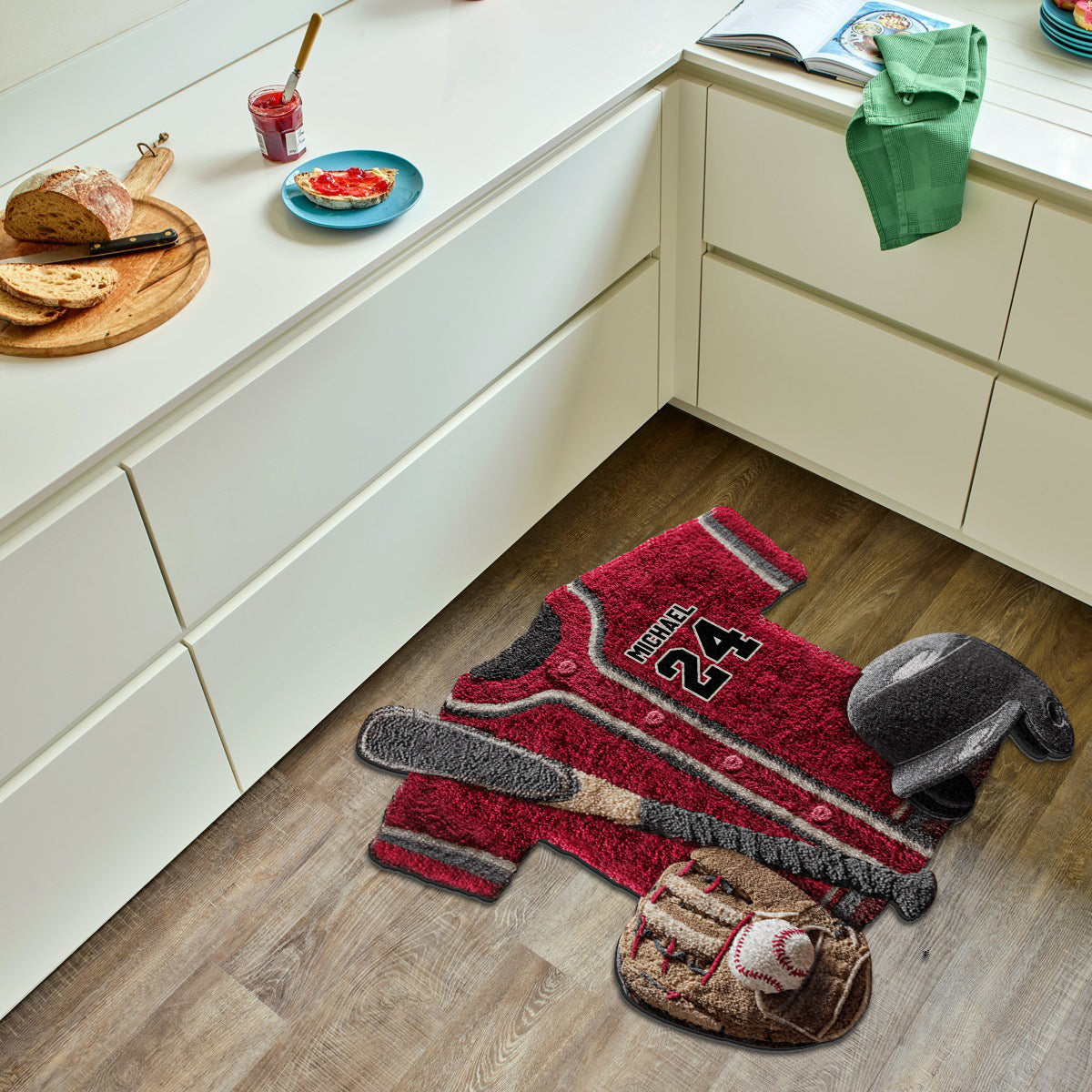 Baseball Life - Personalized Baseball Non-Slip Tufted Rug