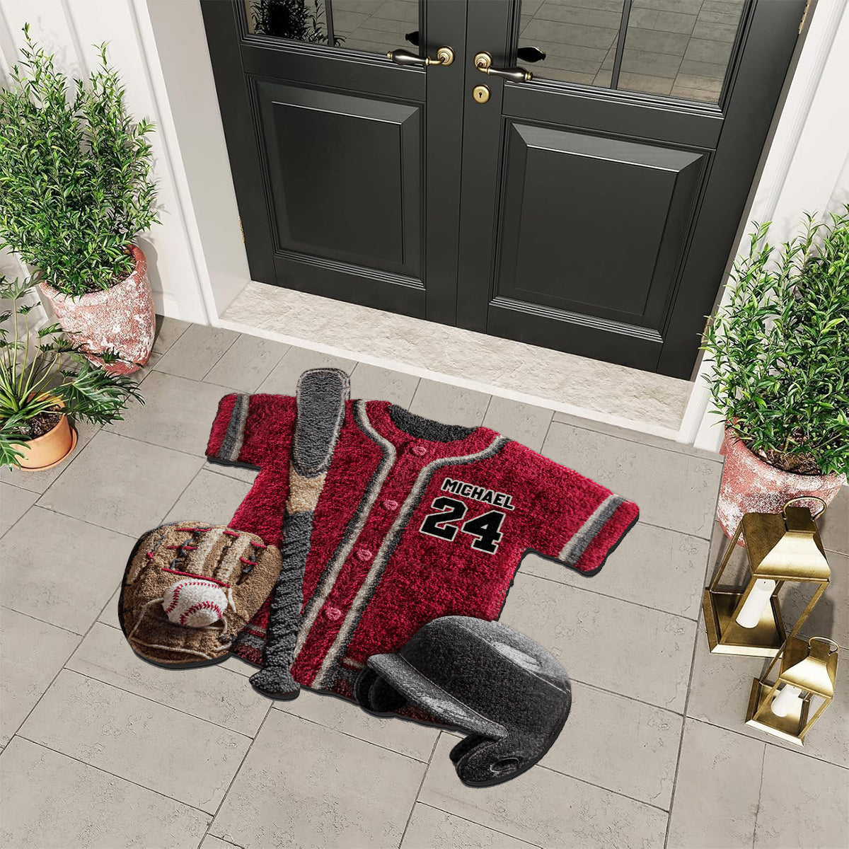 Baseball Life - Personalized Baseball Non-Slip Tufted Rug