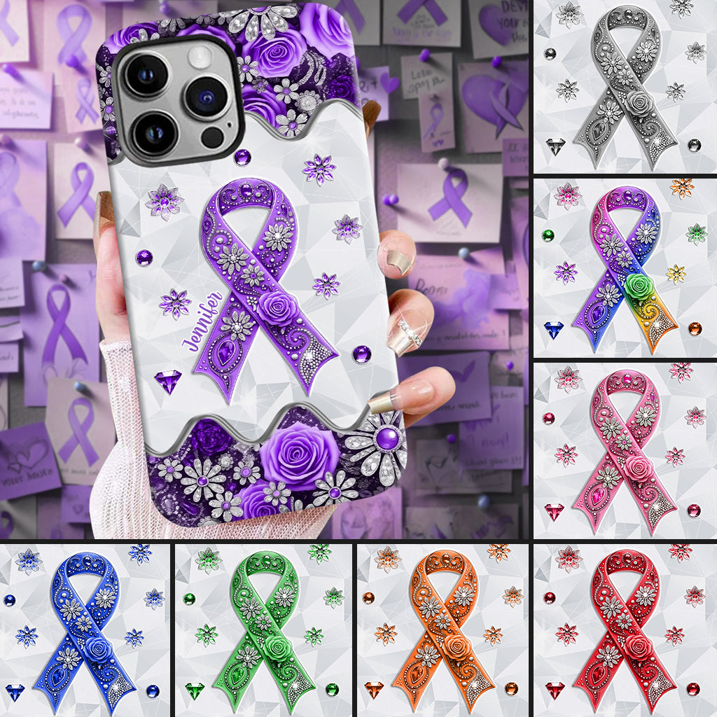 Sensibilisation au cancer - Coque de téléphone personnalisée avec impression intégrale sur la sensibilisation au cancer du pancréas