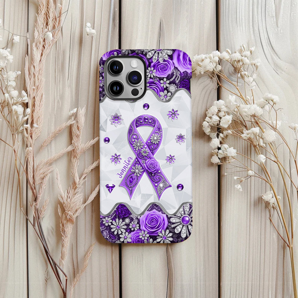 Sensibilisation au cancer - Coque de téléphone personnalisée avec impression intégrale sur la sensibilisation au cancer du pancréas