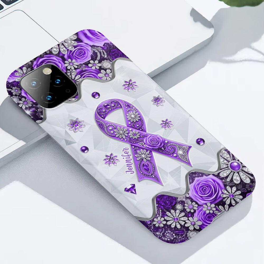 Sensibilisation au cancer - Coque de téléphone personnalisée avec impression intégrale sur la sensibilisation au cancer du pancréas