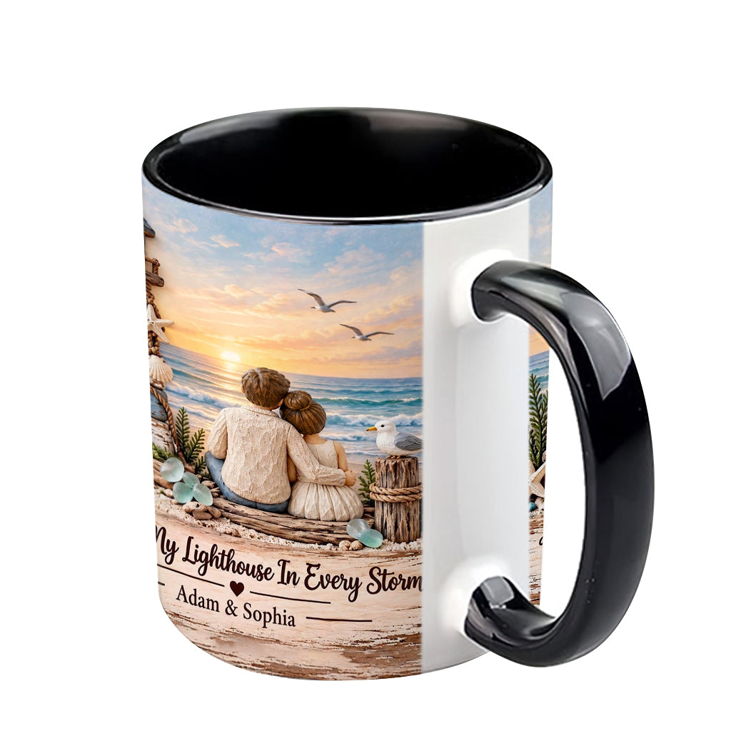 You Are My Lighthouse In Every Storm - Personalized Couple Accent Mug