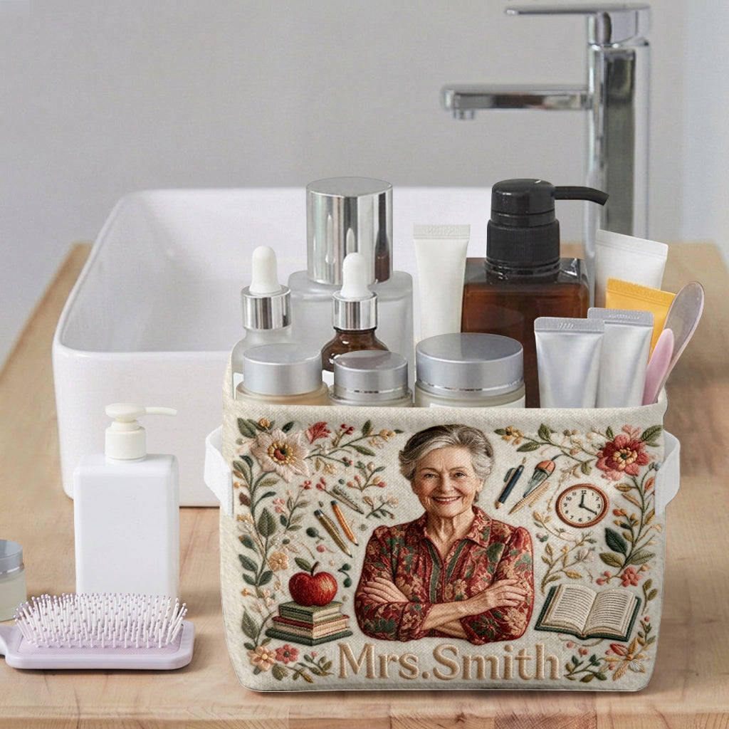 Custom From Any Photo - Personalized Teacher Rectangle Storage Basket