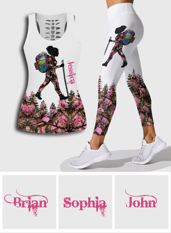 Hiking Girl - Personalized Hiking Hollow Tank Top and Leggings