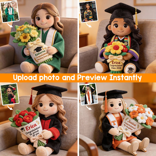 Custom Any Photo Graduation - Personalized Graduation Faux Fur Shaped Pillow