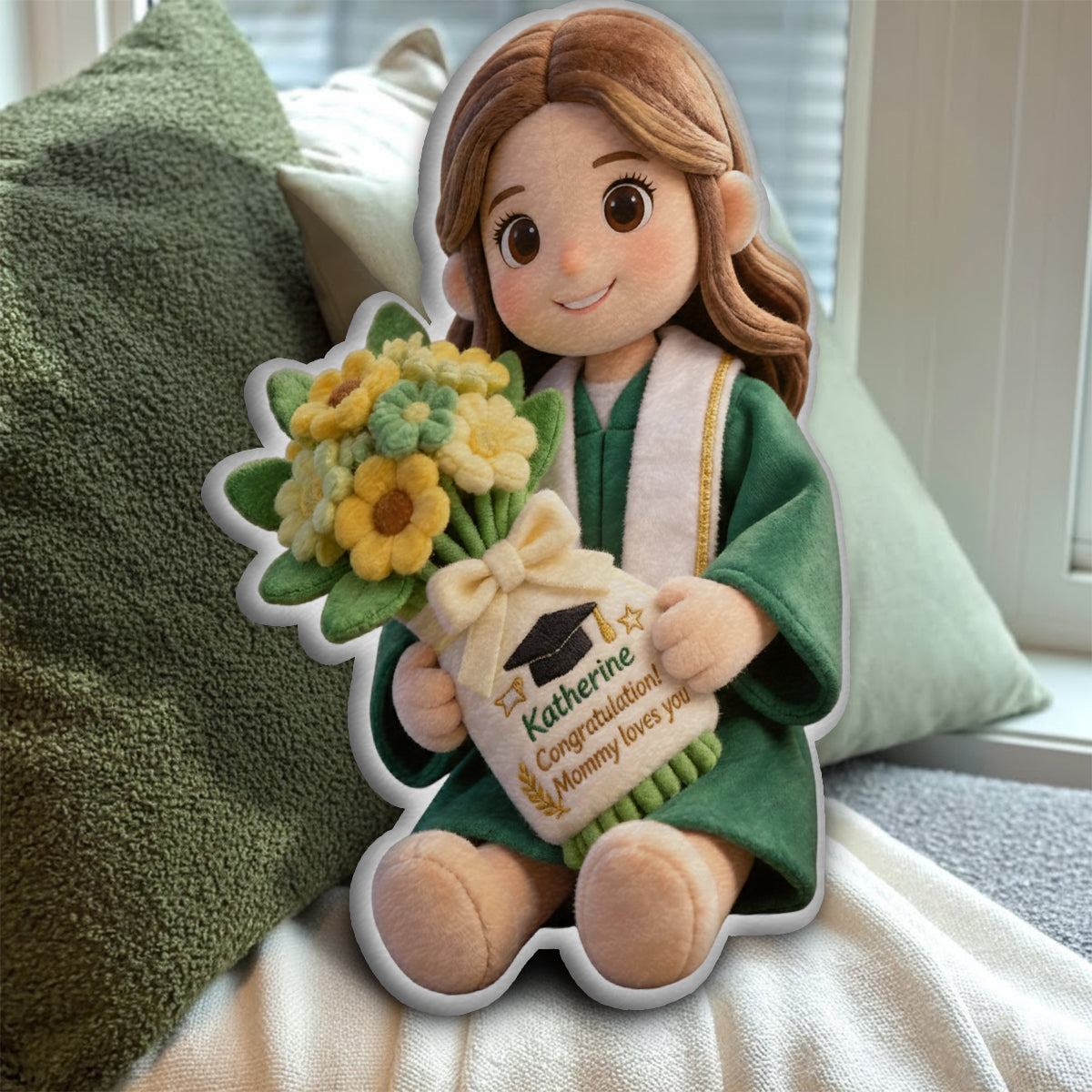 Custom Any Photo Graduation - Personalized Graduation Faux Fur Shaped Pillow