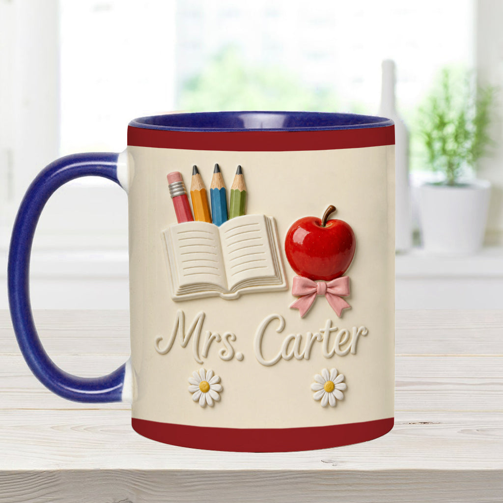 Teacher Gifts - Personalized Teacher Accent Mug