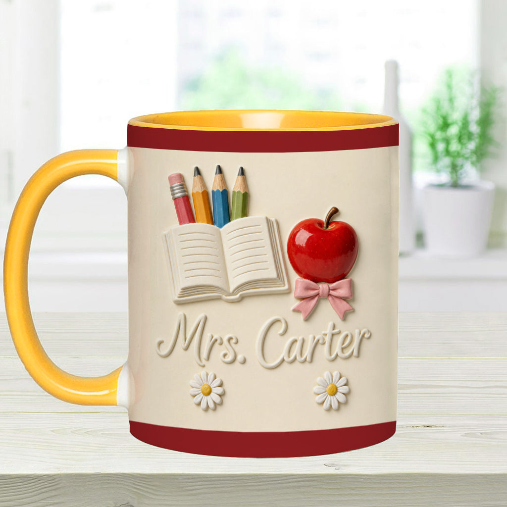 Teacher Gifts - Personalized Teacher Accent Mug