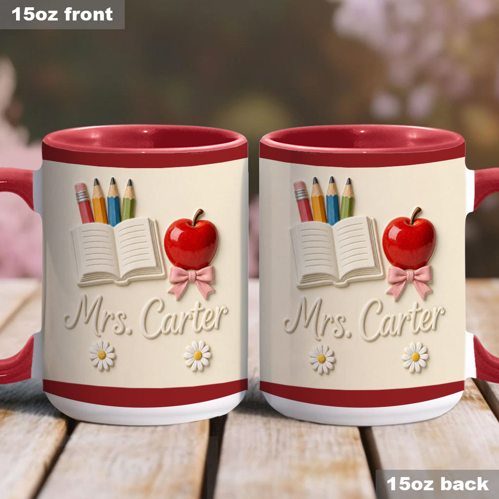 Teacher Gifts - Personalized Teacher Accent Mug
