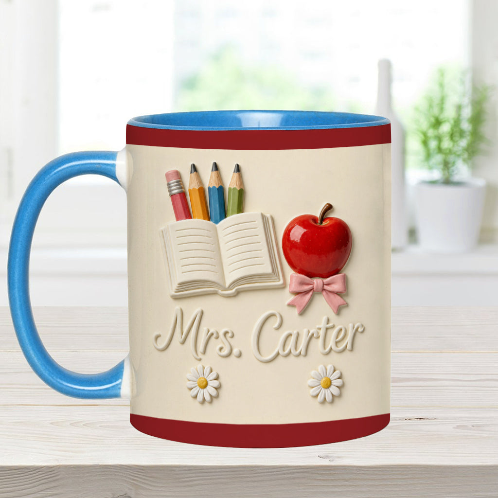 Teacher Gifts - Personalized Teacher Accent Mug