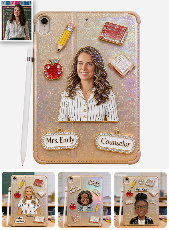 Best Teacher Ever - Personalized Teacher Tablet Cover With Pen Slot