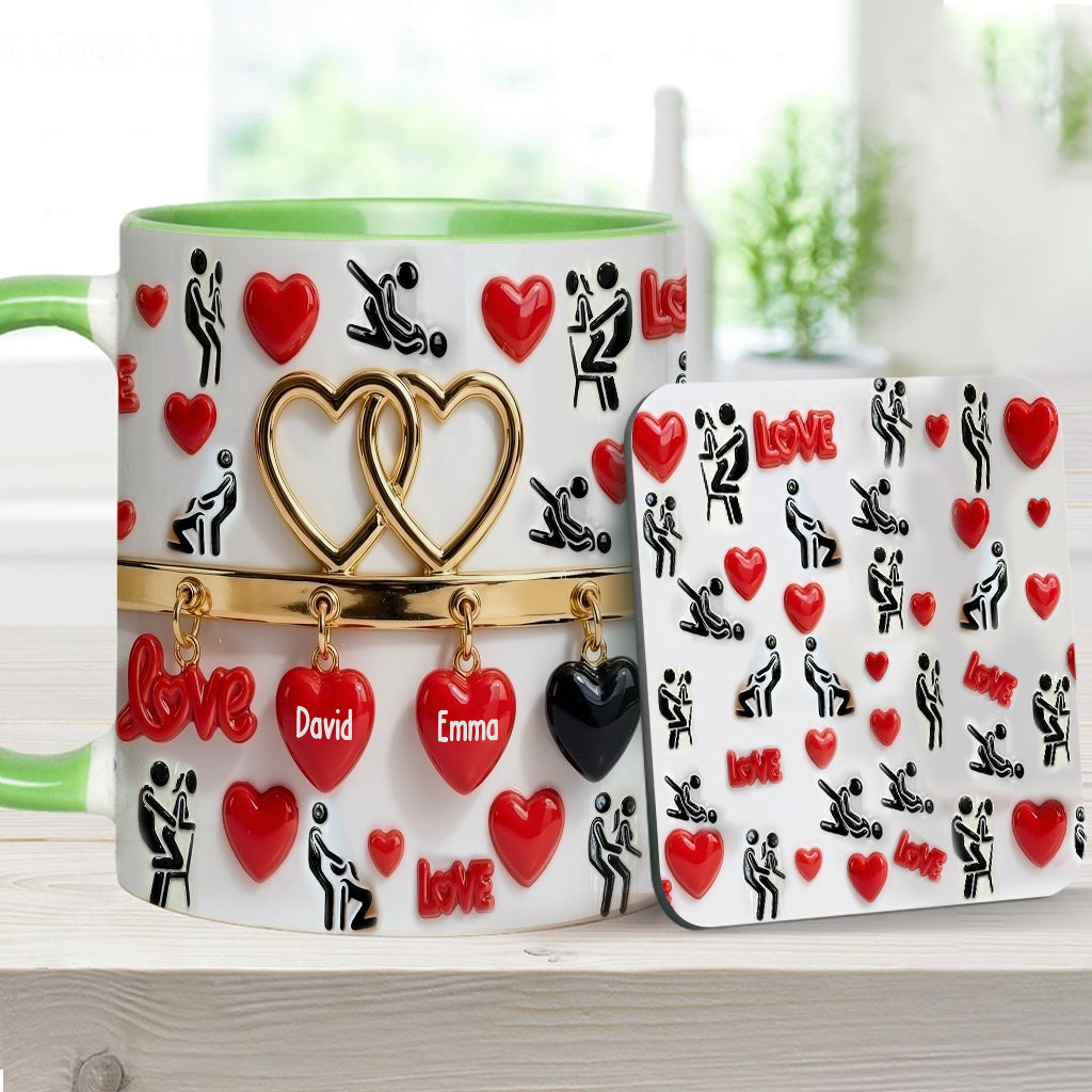 Funny Gift For Couple - Personalized Couple Accent Mug & Coaster