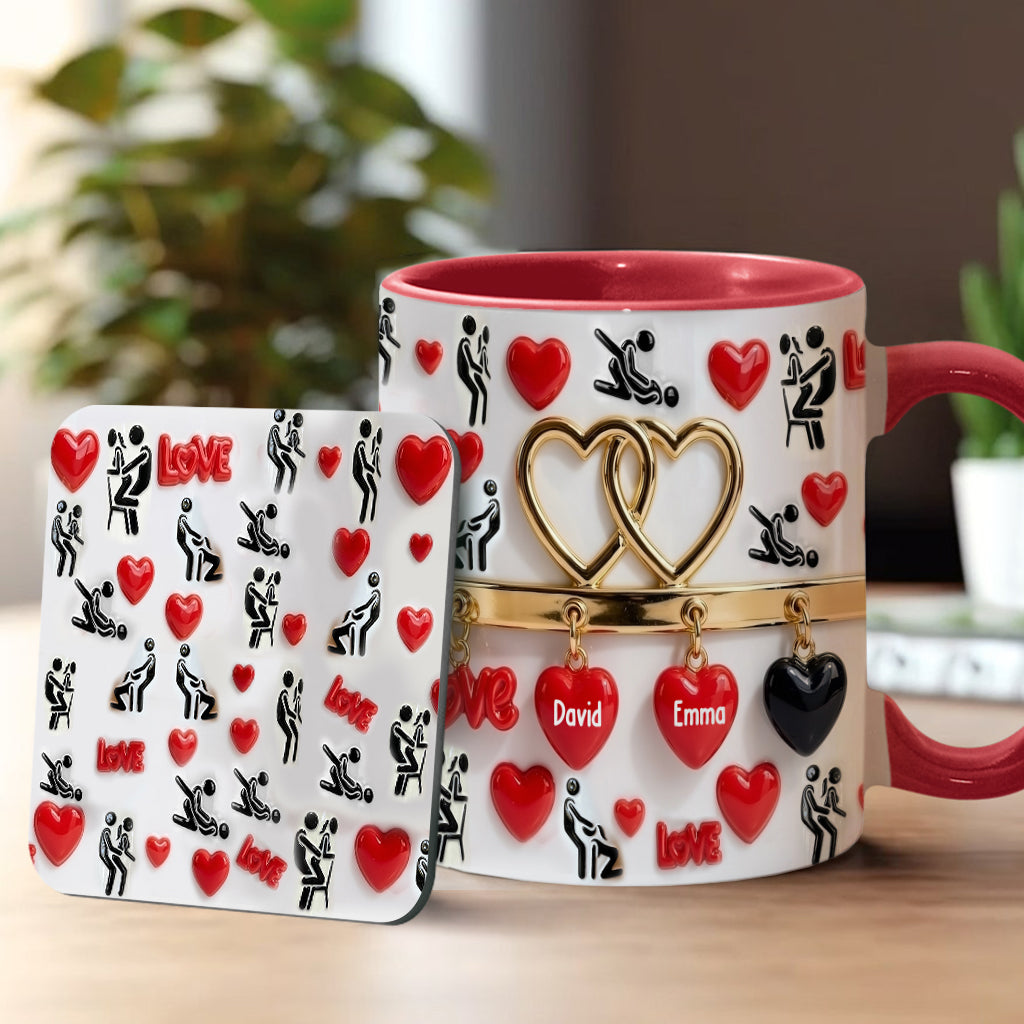 Funny Gift For Couple - Personalized Couple Accent Mug & Coaster