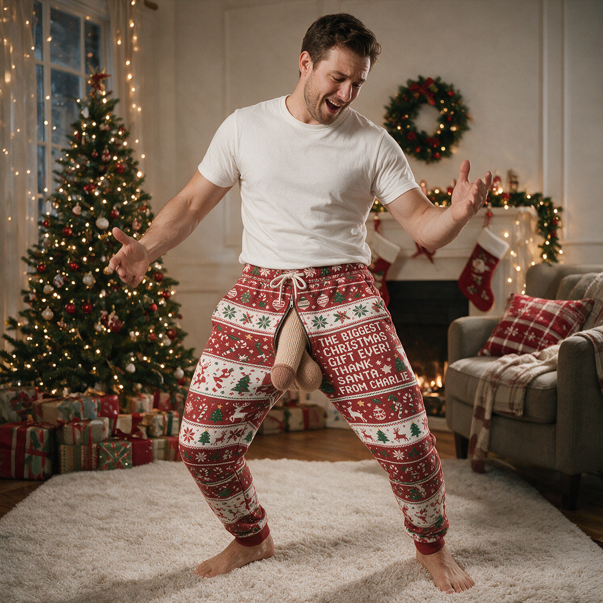 Funny Body Part Couple Gift - Personalized Spicy Couple Unisex Sweatpants