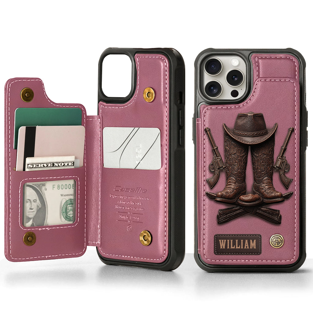 Western Spirit - Étui portefeuille personnalisé style western pour téléphone