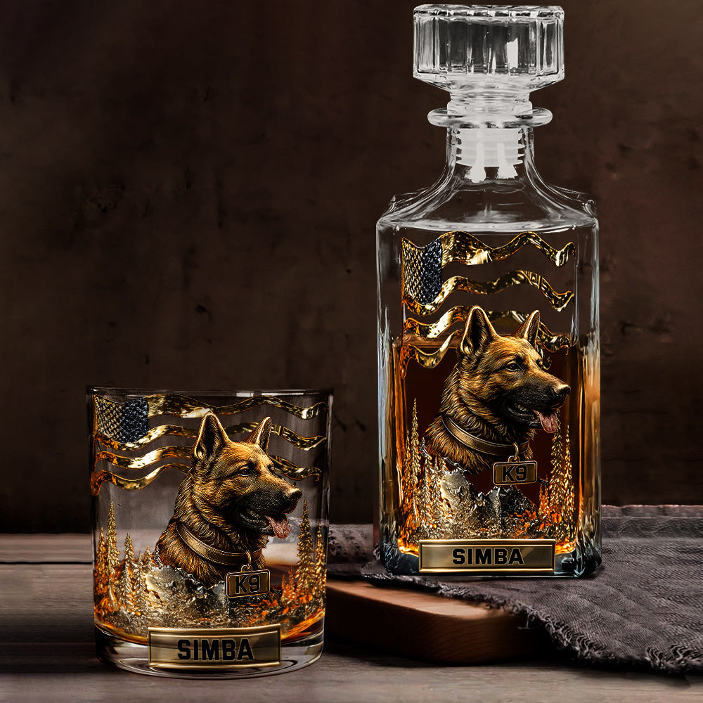 Love My Dog - Personalized German Shepherd Dog Whiskey Glass