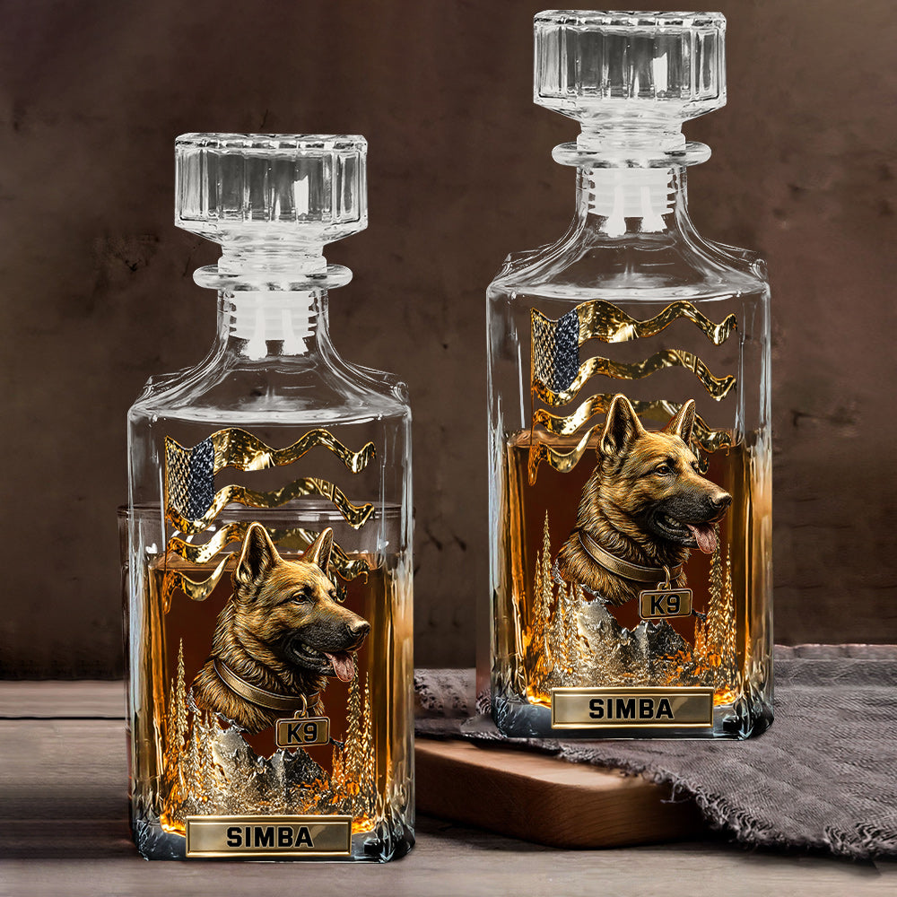 Love My Dog - Personalized German Shepherd Dog Whiskey Glass