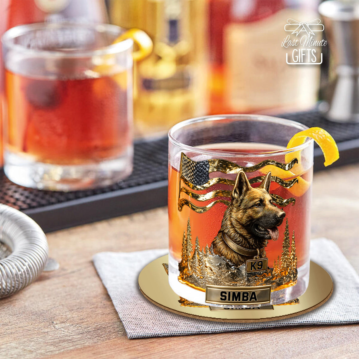 Love My Dog - Personalized German Shepherd Dog Whiskey Glass