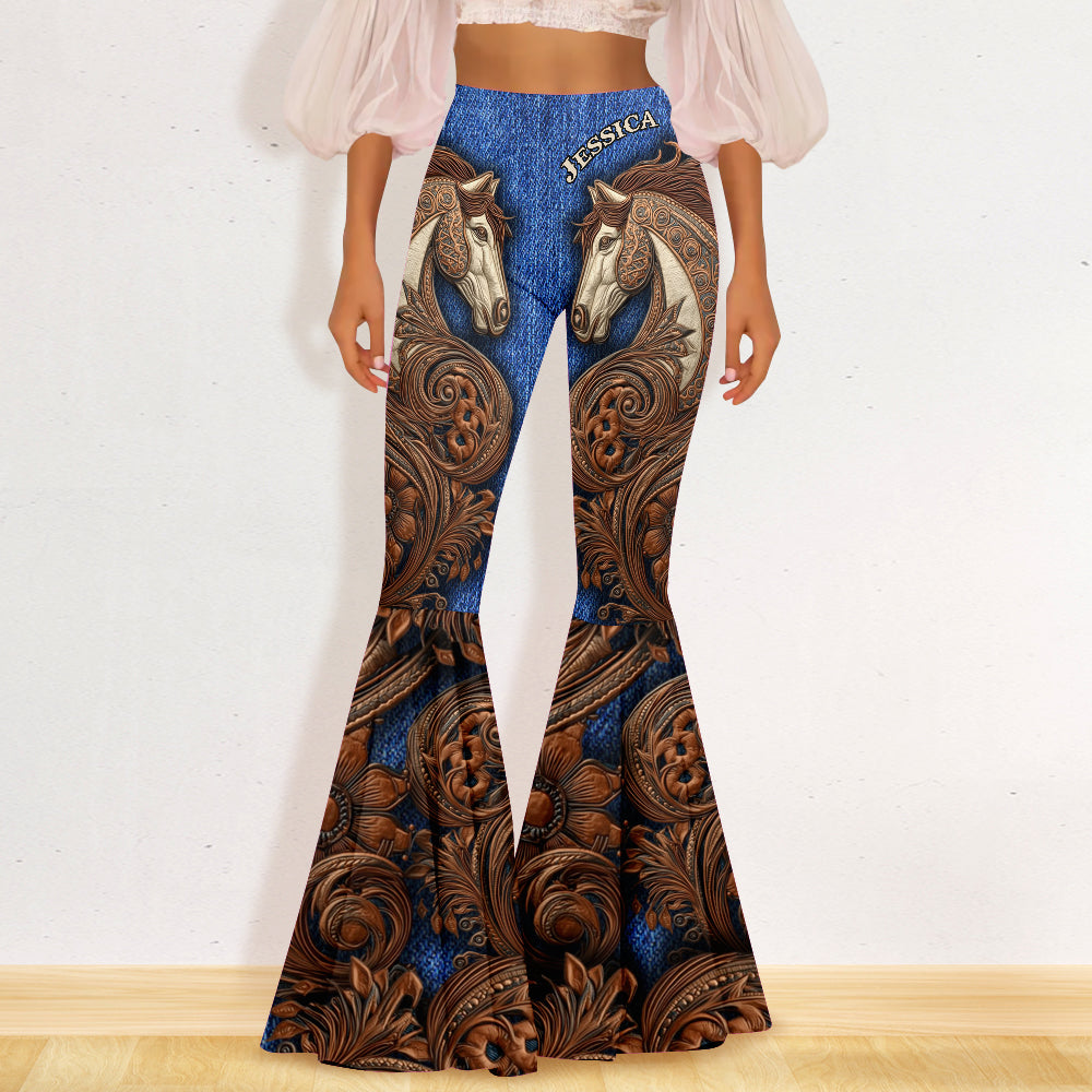 Cowgirl Horse - Personalized Horse Flare Leggings