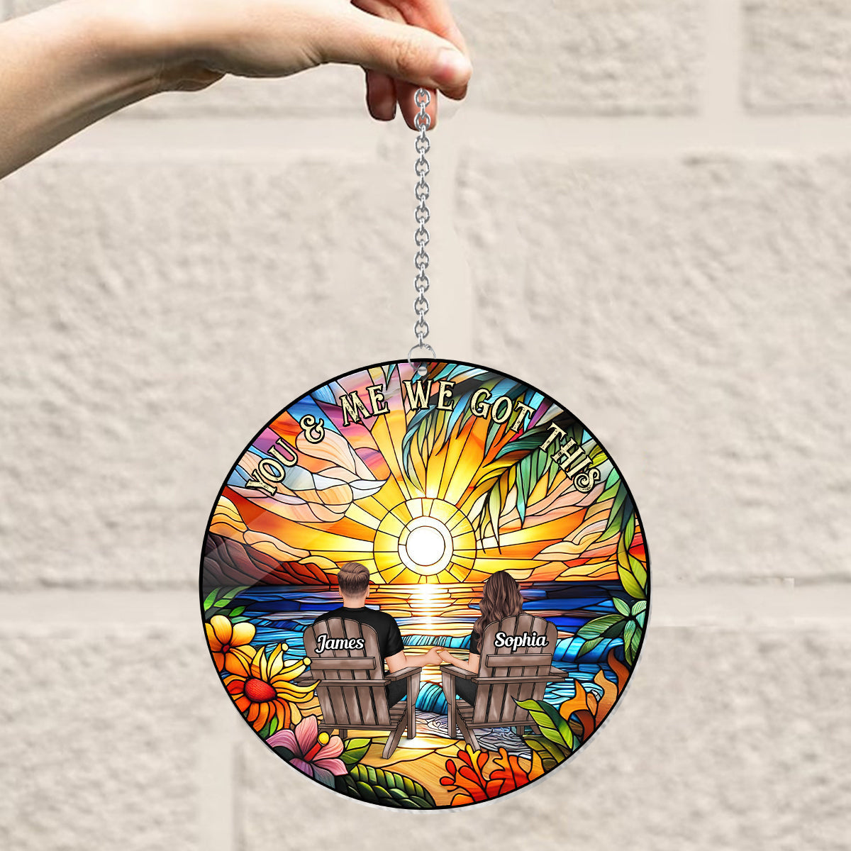 You And Me We Got This - Personalized Couple Window Hanging Suncatcher Ornament