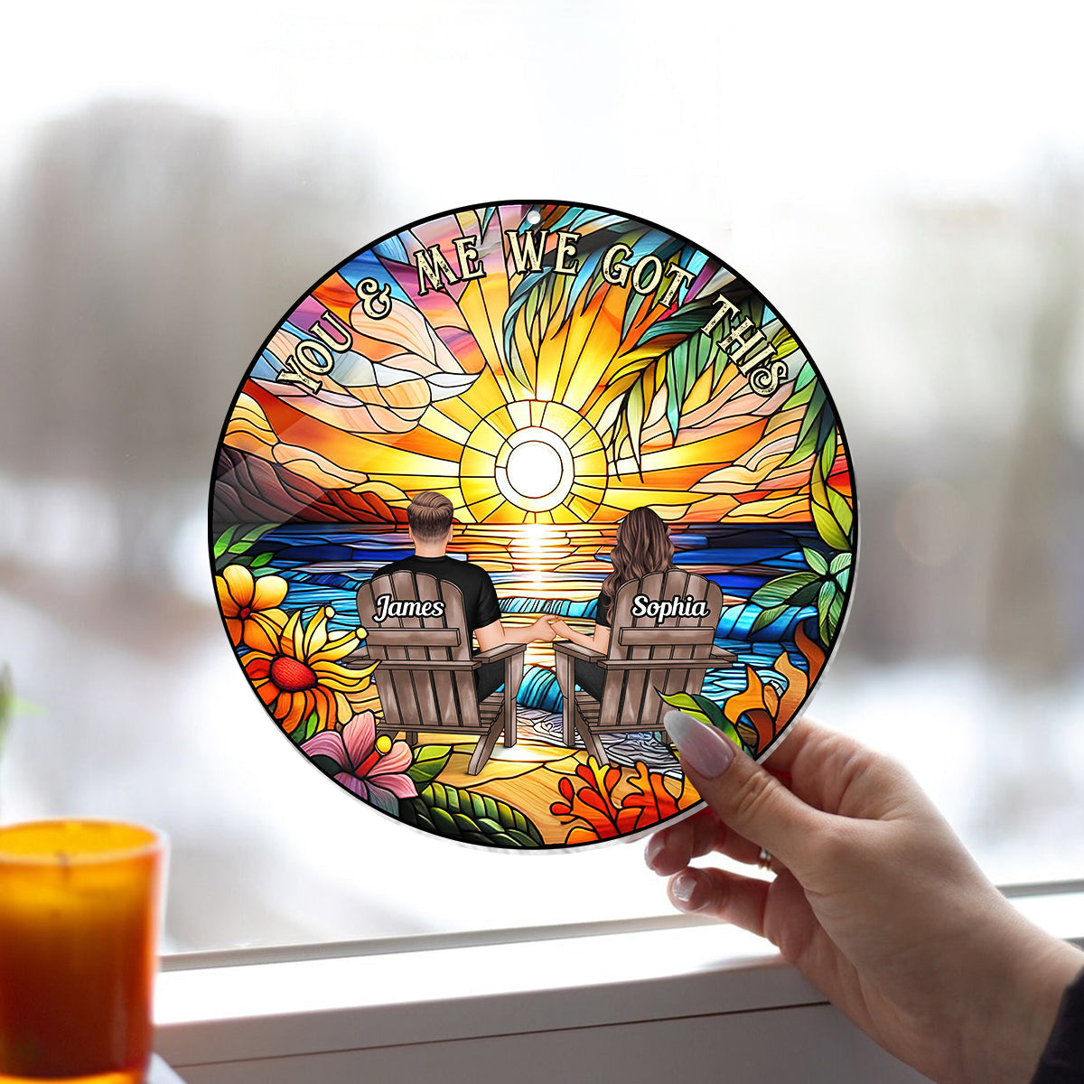 You And Me We Got This - Personalized Couple Window Hanging Suncatcher Ornament