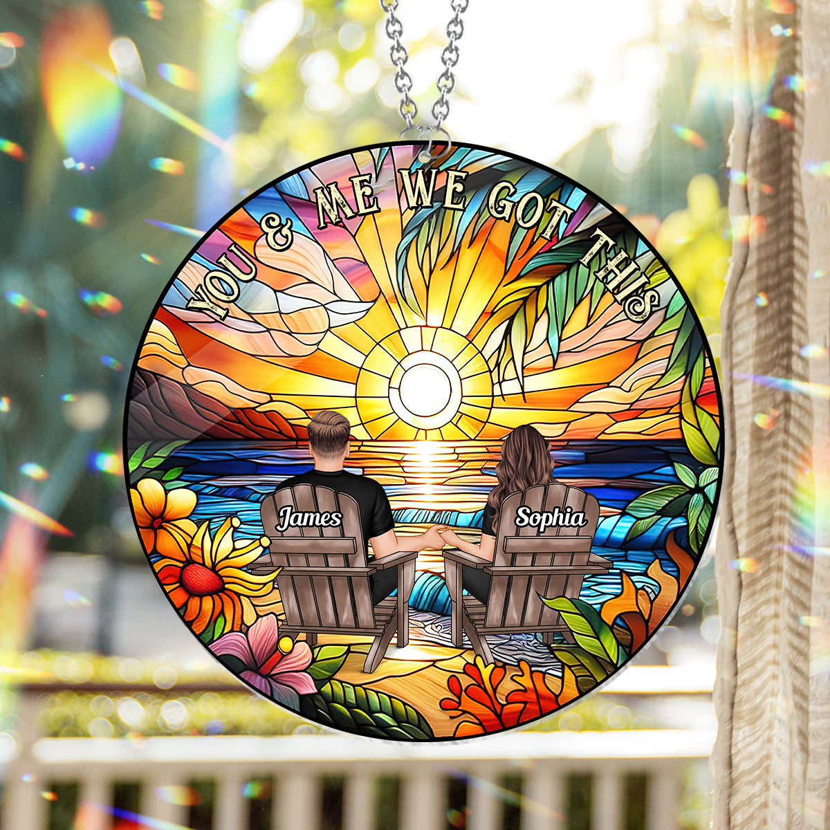 You And Me We Got This - Personalized Couple Window Hanging Suncatcher Ornament