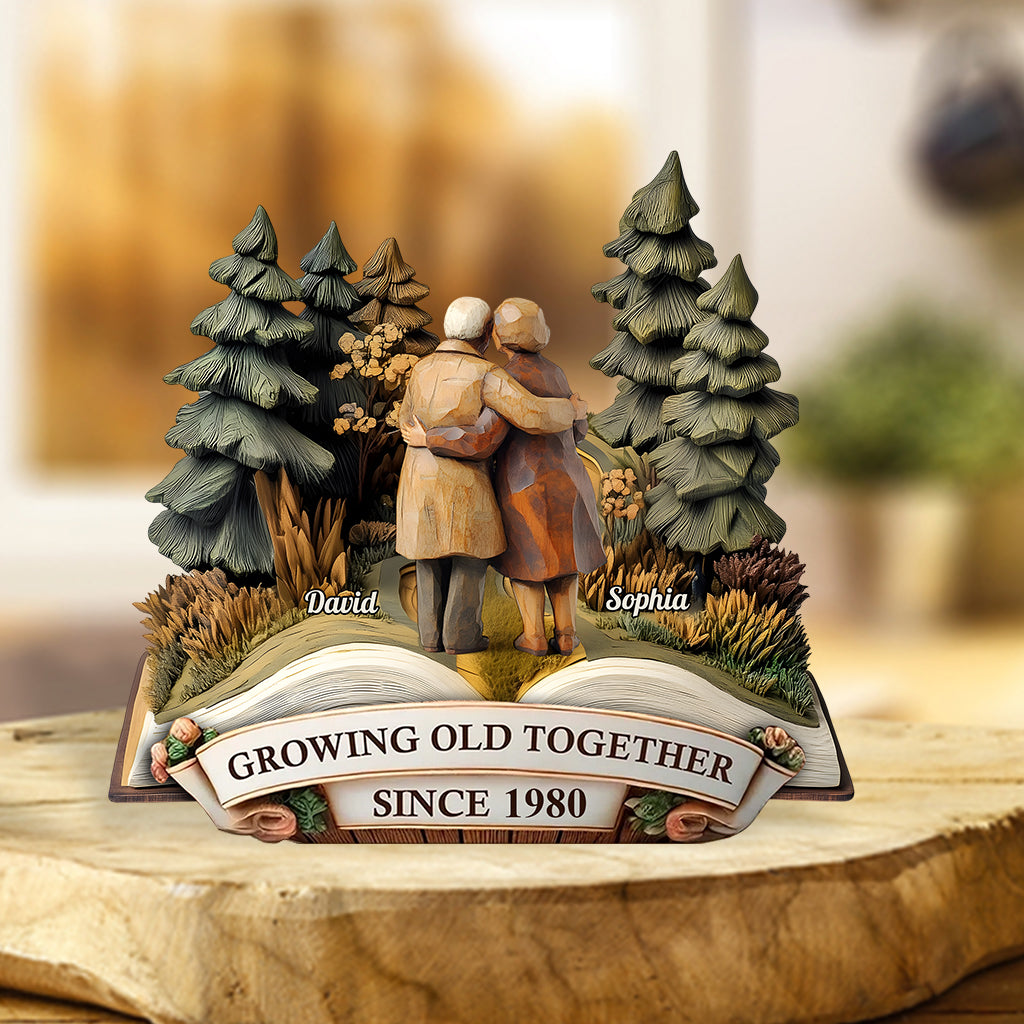 Growing Old Together - Personalized Couple Custom Shaped Acrylic Plaque