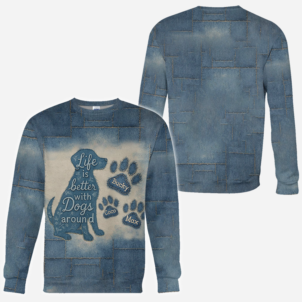 Life Is Better With Dogs - Personalized Dog All Over Shirt