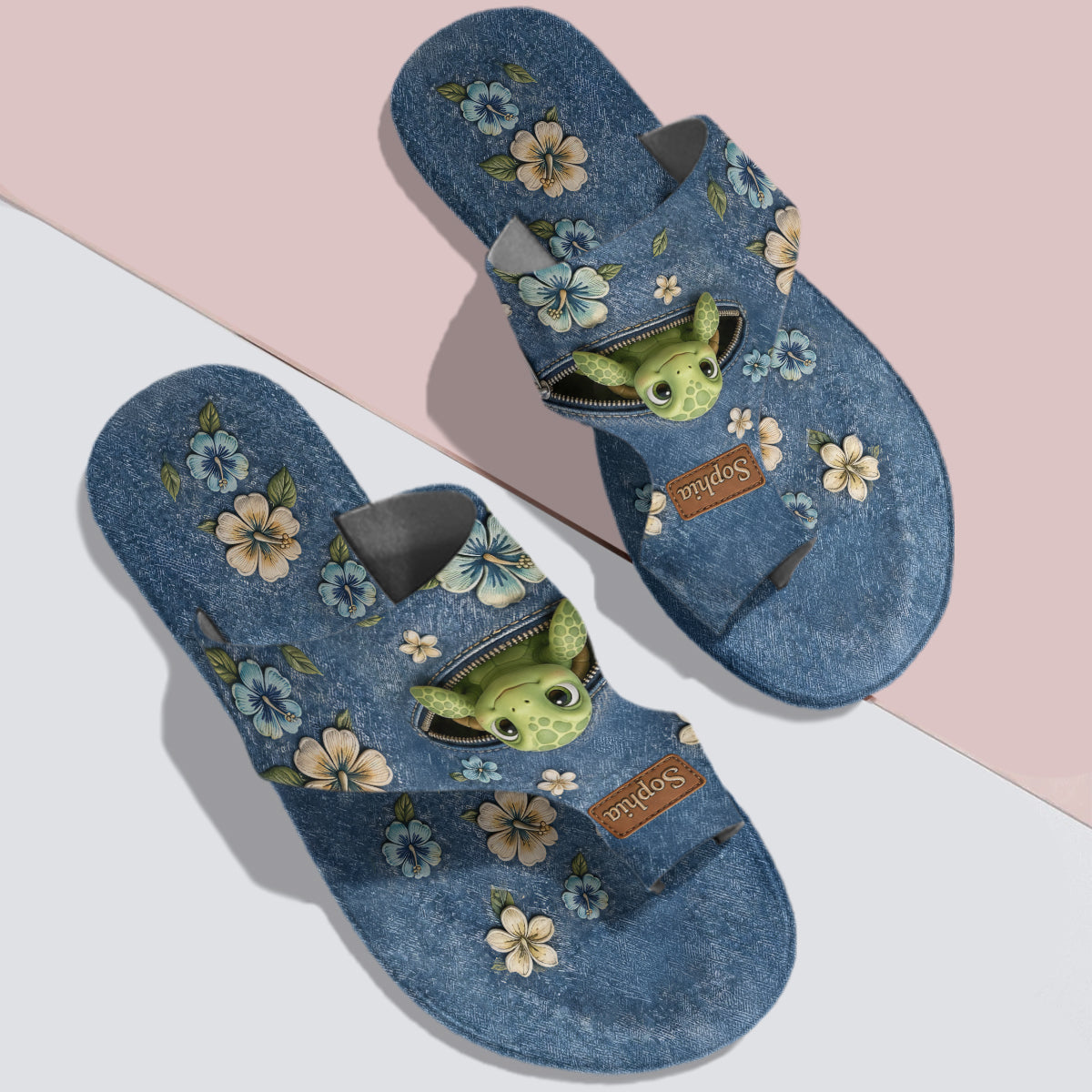Tongs Tortue - Sandales Ouvertes Personnalisées