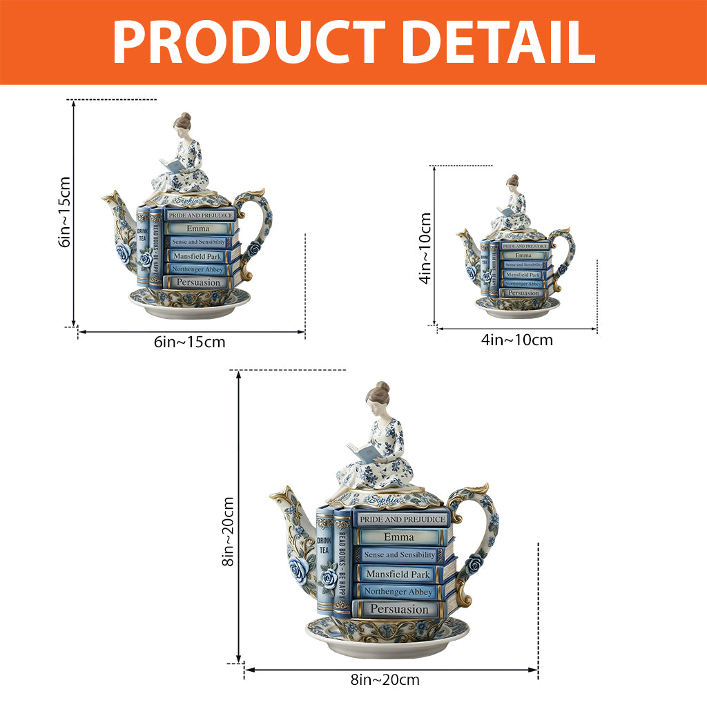 Book & Tea Loving Girl - Personalized Book Custom Shaped Acrylic Plaque