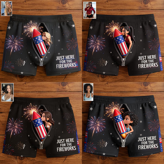 Juste ici pour les feux d'artifice - Boxers personnalisés épicés pour couples