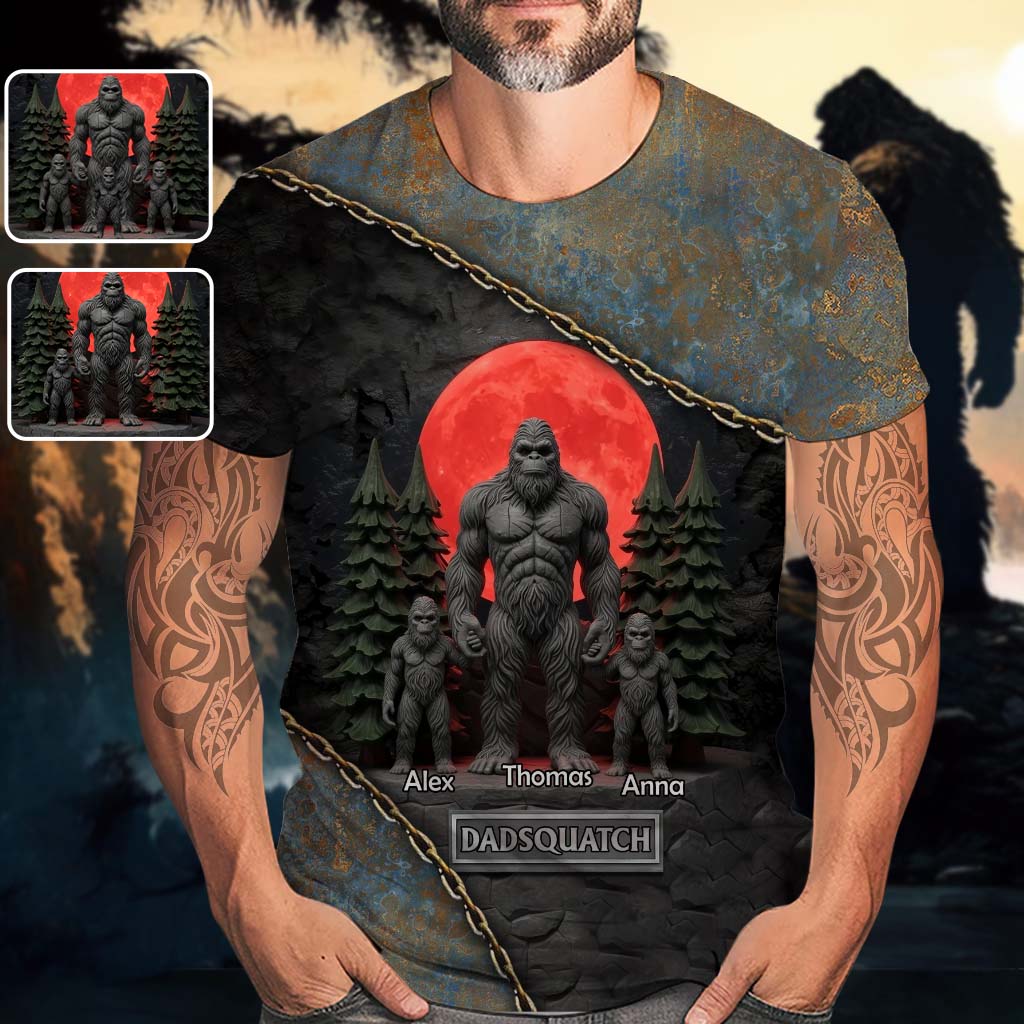 Like A Dad Just Way More Squatchy Gift For Dad, Grandpa - Personalized Father All Over Shirt