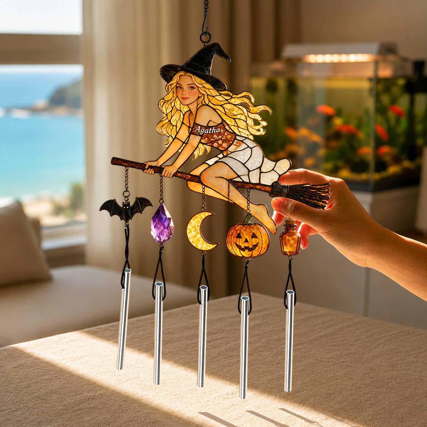 Not Every Witch Lives In Salem - Personalized Witch Wind Chime With Charm