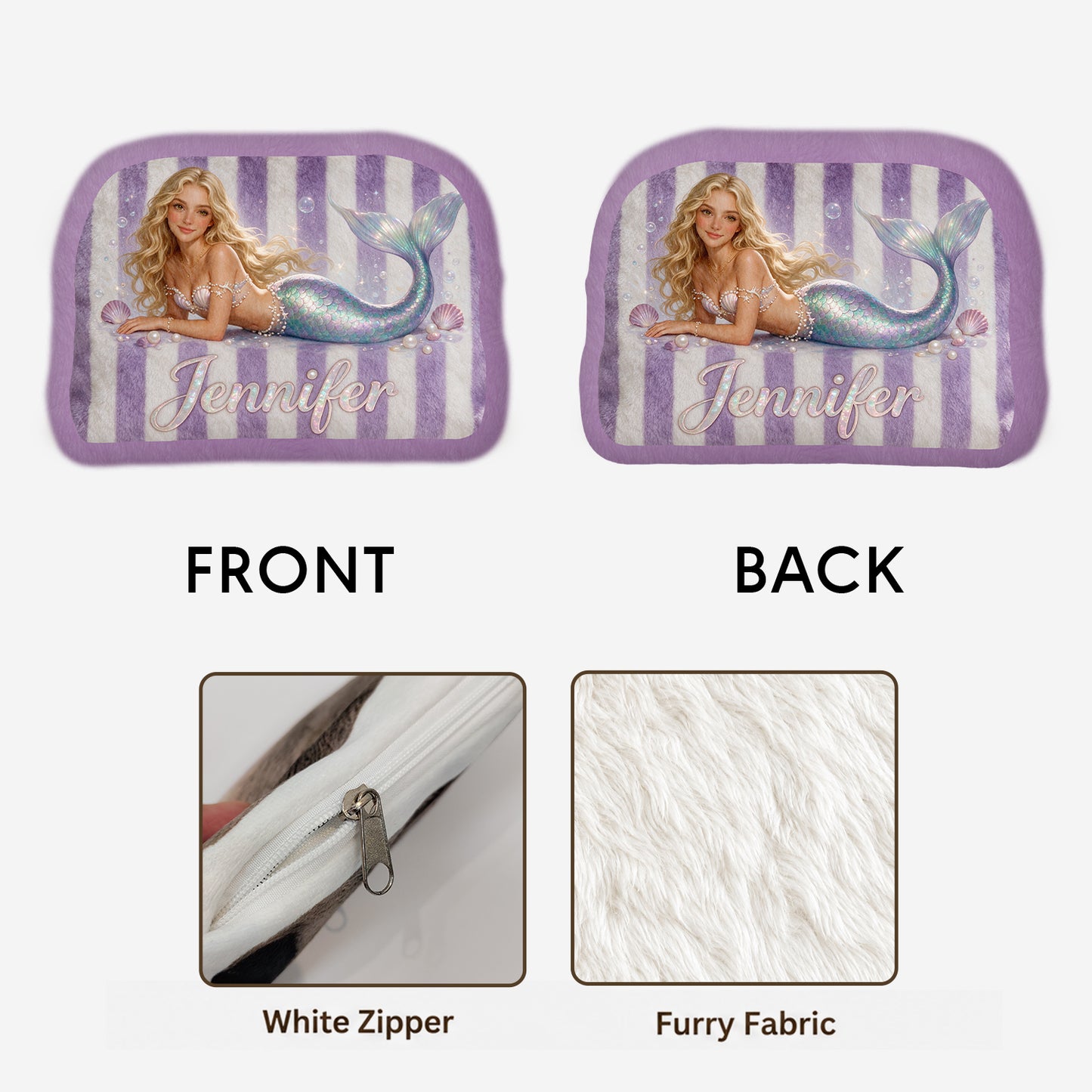 Makeup Bag Travel Pouch - Personalized Makeup Plush Pouch