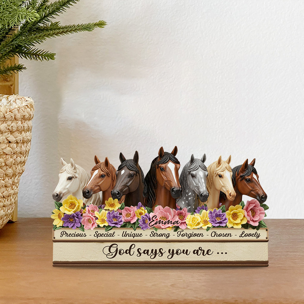 God Says You Are - Personalized Horse Custom Shaped Acrylic Plaque