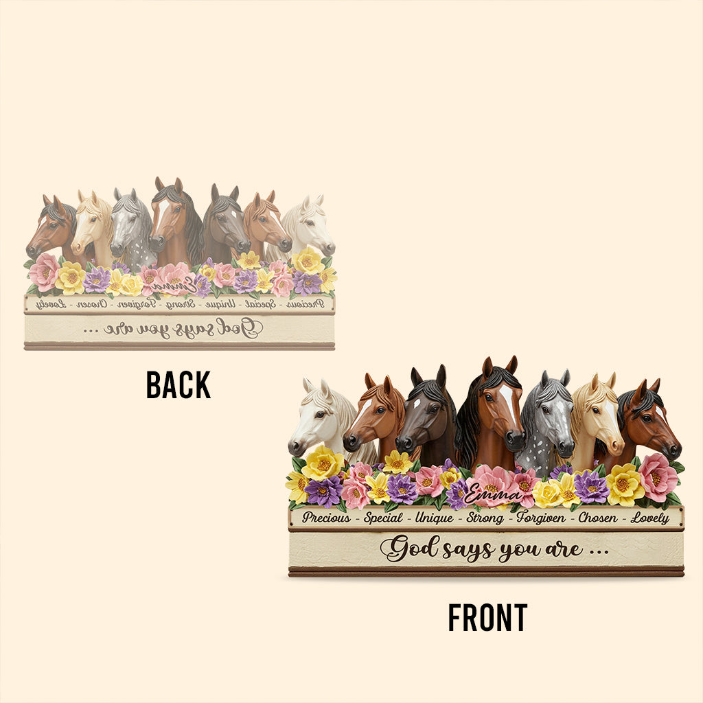 God Says You Are - Personalized Horse Custom Shaped Acrylic Plaque