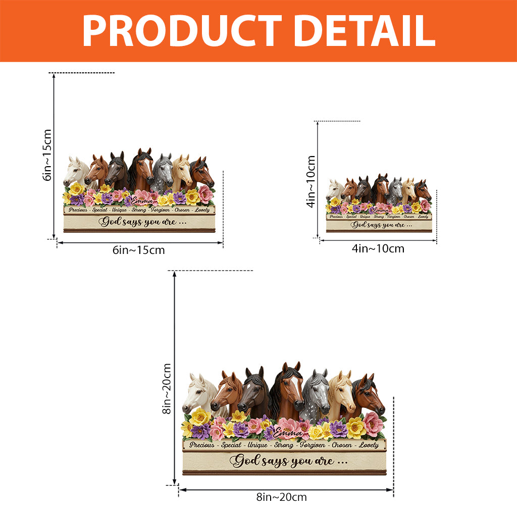 God Says You Are - Personalized Horse Custom Shaped Acrylic Plaque