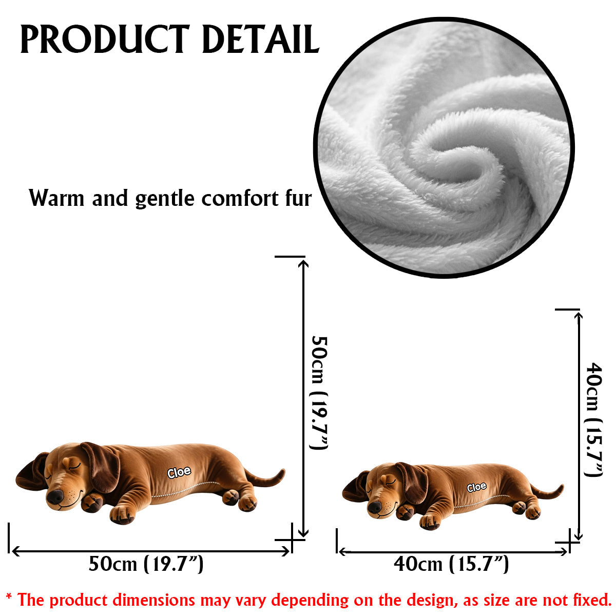 Sleeping Dog Perfect Gift For Dog Mom/Dog Dad - Personalized Dachshund Faux Fur Shaped Pillow