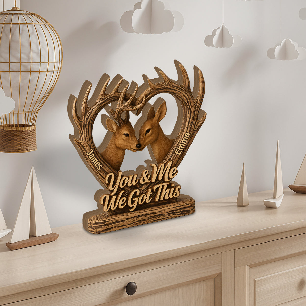 You And Me We Got This Deer Hunting - Personalized Hunting Custom Shaped Wood Plaque
