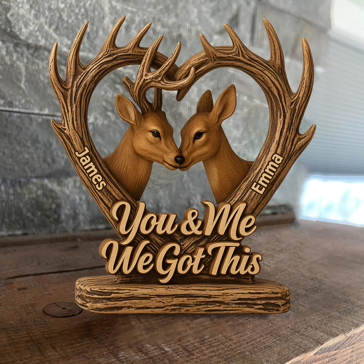 You And Me We Got This Deer Hunting - Personalized Hunting Custom Shaped Wood Plaque