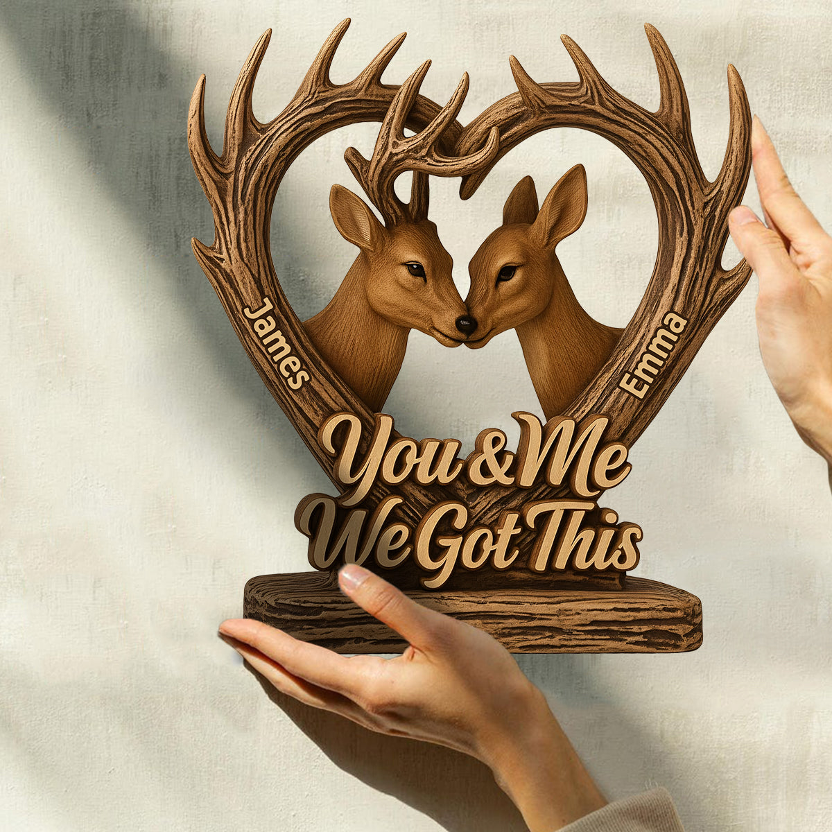 You And Me We Got This Deer Hunting - Personalized Hunting Custom Shaped Wood Plaque